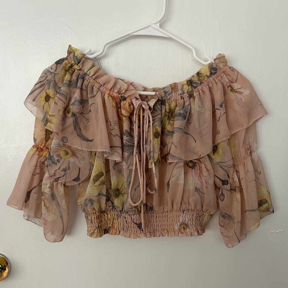 H&M Floral Off the Shoulder Top
